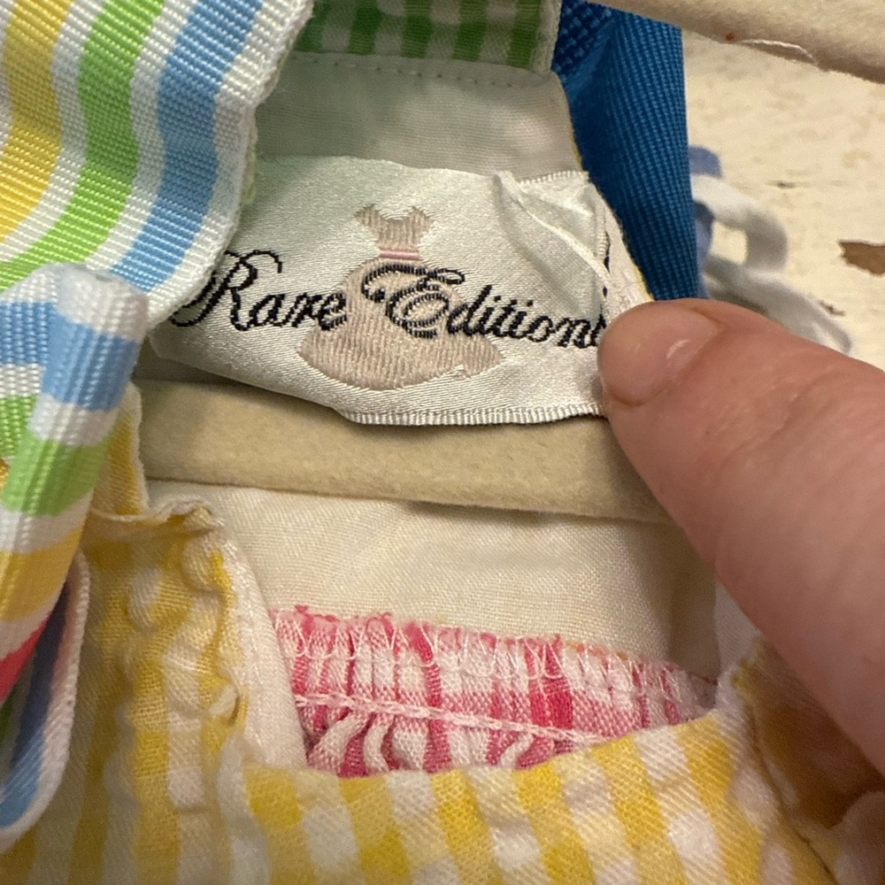 Rare Editions Multicolor Seersucker Baby Dress - Picture 3 of 3